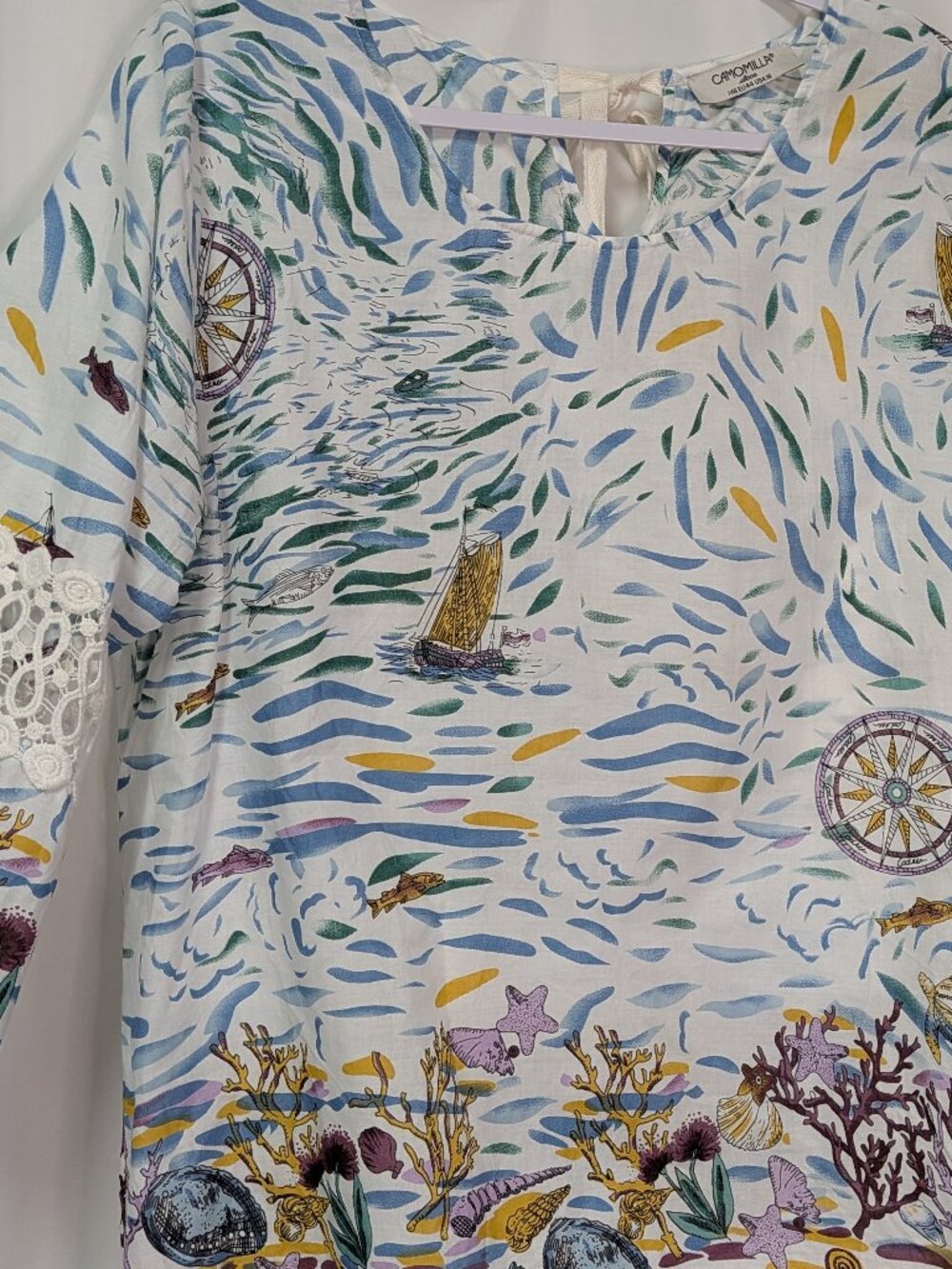 Camomilla Italia Nautical Linen Shirt Size 18, EU44